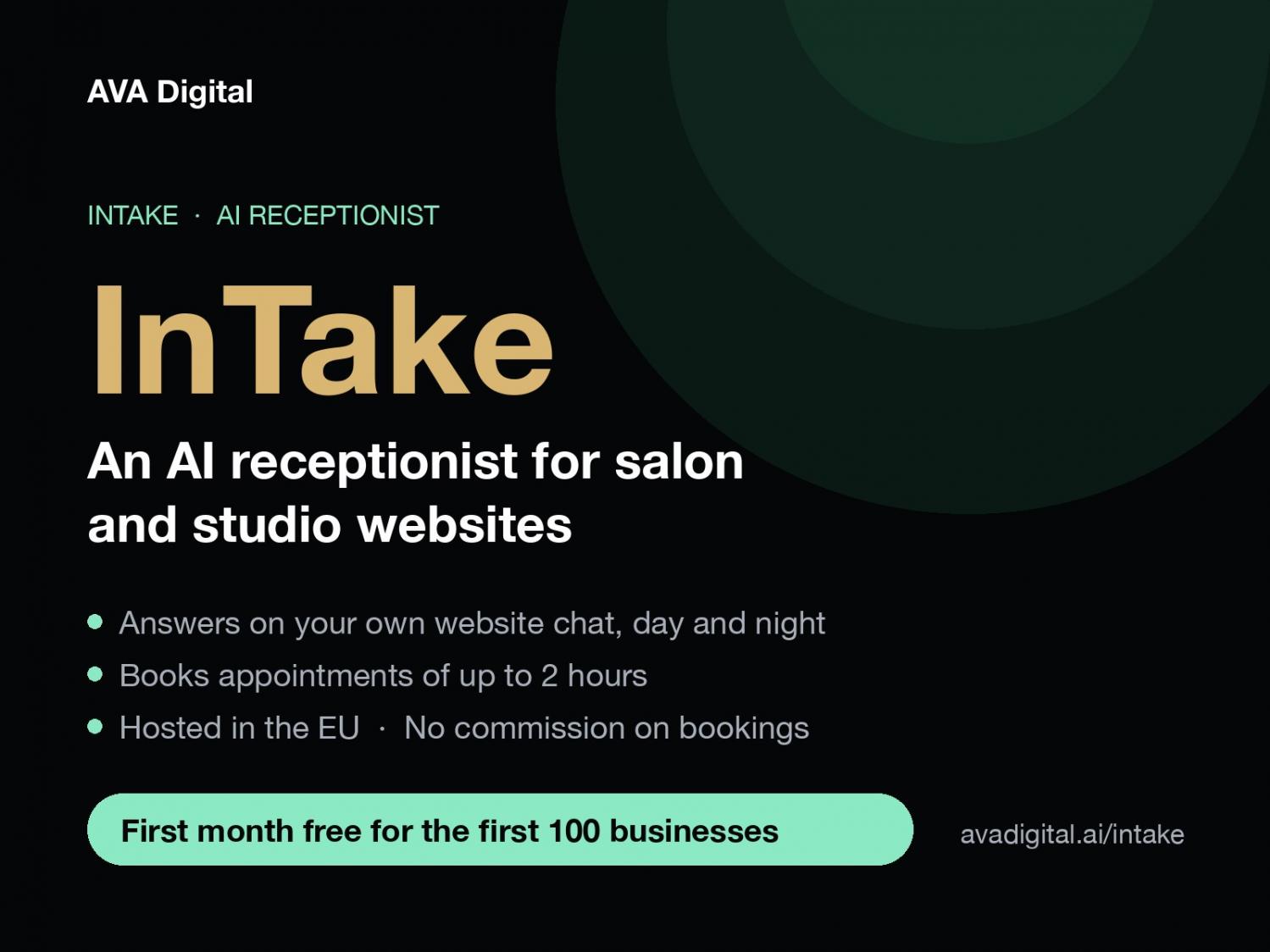 InTake, AI receptionist for salon websites
